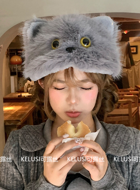 权志龙同款毛绒猫耳帽子冬季2025