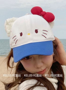 可露丝KELUSI经典猫咪棒球帽女防晒帽女显脸小棒球帽