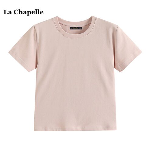 拉夏贝尔/La Chapelle辣妹纯色短袖T恤女夏季新款基础款百搭上衣