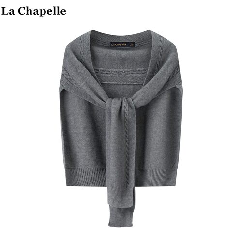 拉夏贝尔/La Chapelle韩系洋气衬衫外搭大披肩坎肩女秋季保暖围巾