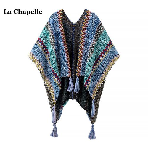 拉夏贝尔/La Chapelle民族风披肩女外搭围巾新疆西藏旅游斗篷披风