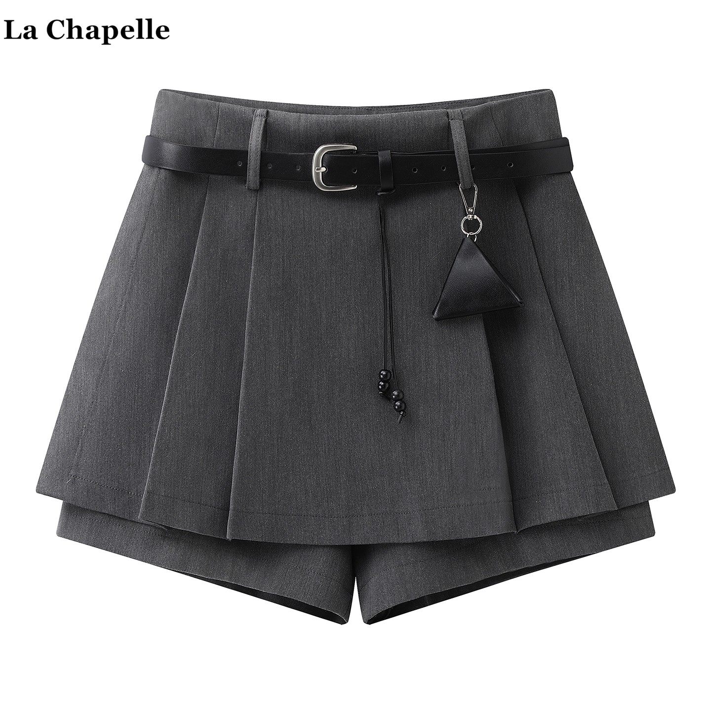 拉夏贝尔/La Chapelle春季新款配腰带时尚短裤女高级感百褶裙短裙,女装/女士精品,休闲裤,淘宝优惠券,粉丝福利购,淘宝优惠卷