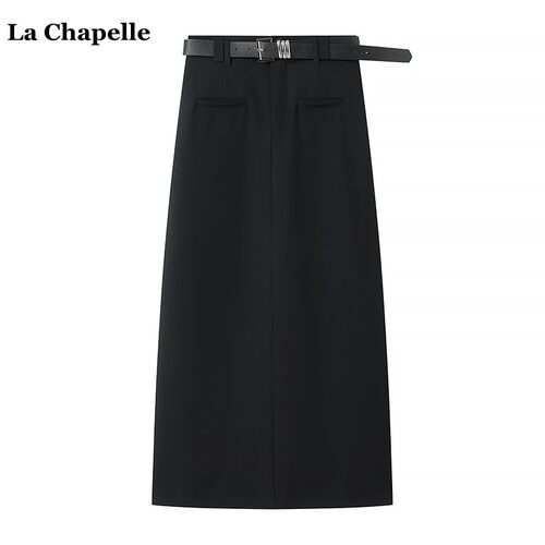 拉夏贝尔/La Chapelle直筒高腰包臀半身裙女2026春季气质西装长裙
