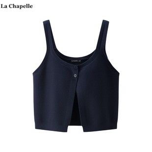 拉夏贝尔/La Chapelle学院风针织吊带背心女春秋新款叠穿外搭马甲