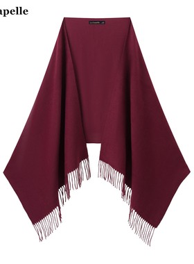 拉夏贝尔/La Chapelle新年圣诞红安可拉红围巾女秋冬新款保暖围脖