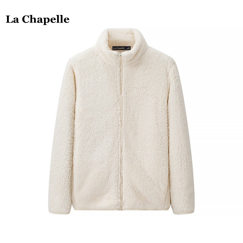 拉夏贝尔/La Chapelle摇粒绒外套女秋冬2025新款羊羔毛加绒厚内胆