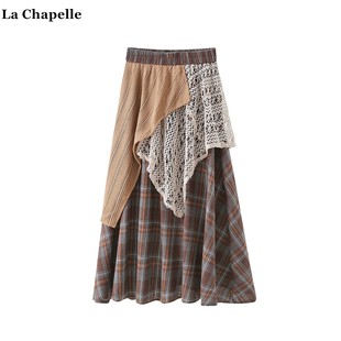 废土风格 Chapelle蕾丝拼接不规则半身裙女秋季 子伞裙 拉夏贝尔