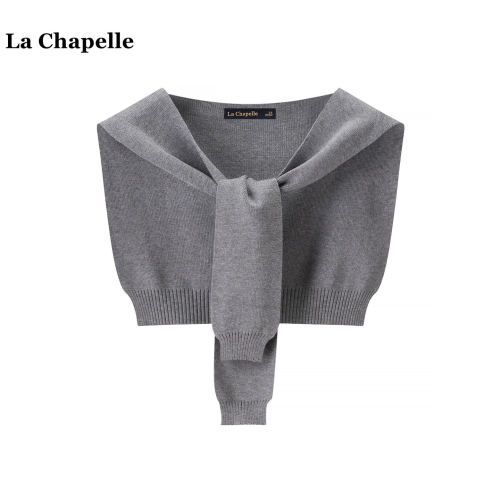 拉夏贝尔/La Chapelle韩系纯色针织披肩女春夏薄款空调房披肩搭肩