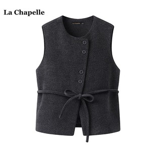 无袖 拉夏贝尔 新款 Chapelle设计感收腰系带马甲女春季 背心坎肩