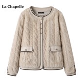 新款 拉夏贝尔 皮毛一体外套女冬季 Chapelle韩版 小香风毛毛上衣