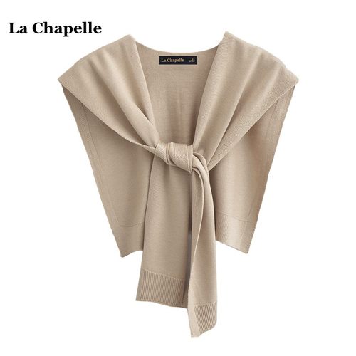 拉夏贝尔/La Chapelle空调房针织小披肩外搭配裙子护颈坎肩围巾女