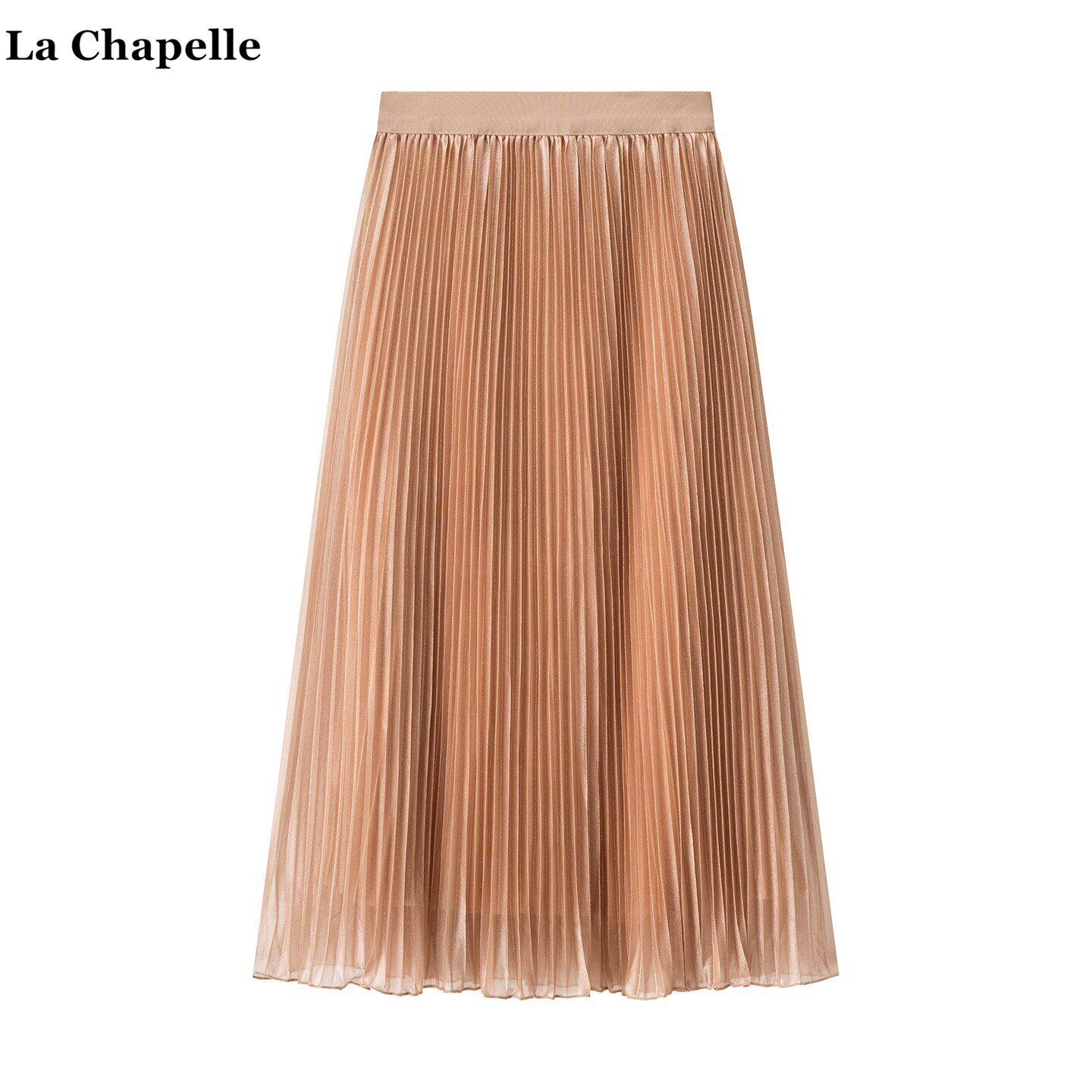 拉夏贝尔/La Chapelle网纱亮片百褶裙女设计感百搭显垂感半身裙