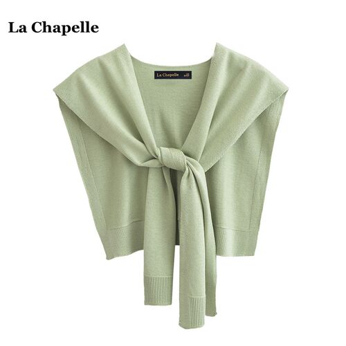 拉夏贝尔/La Chapelle夏季韩系薄款纯色针织外搭披肩女空调房坎肩