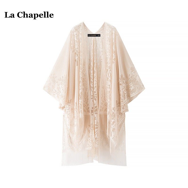 拉夏贝尔/La Chapelle新中式镂空流苏披肩女春夏薄款外搭披肩开衫