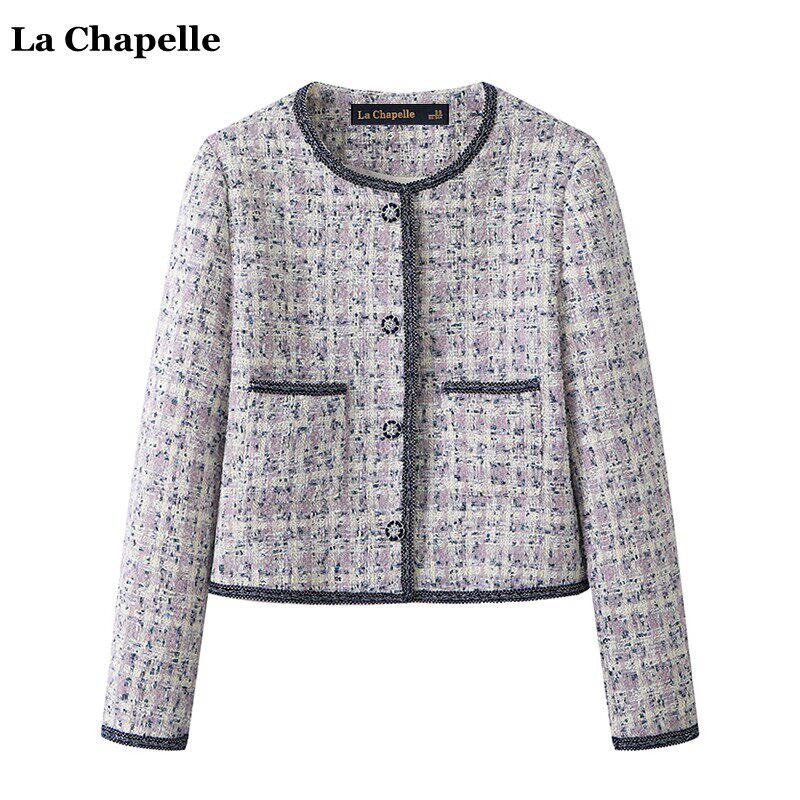 拉夏贝尔/La Chapelle时尚气质圆领茶歇小香风外套女秋季新款上衣高性价比高么？