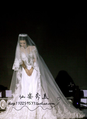 韩式新款新娘结婚柳岩硬纱婚纱
