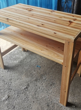 书桌实木杉木桌办公桌台抽屉桌学生学习写字台家用卧室桌台M013