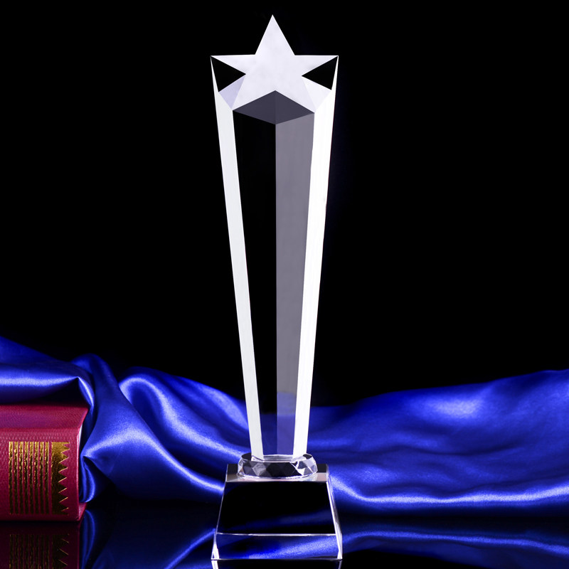 水晶奖杯特价厂家直销 五角星奖杯 学校公司颁奖奖品纪念品包邮