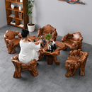 仿木根雕茶桌椅组合茶具套装 一体家用阳台功夫泡茶台户外禅意茶几