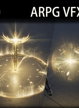 UE5虚幻5.4-5.7 ARPGVFXPack02 金色魔法能量球爆炸魔法攻击特效