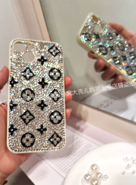 网红适用于iPhone15pro max苹果14手机壳Xs奢华11水钻8plus欧美潮牌12保护套13全包防摔女