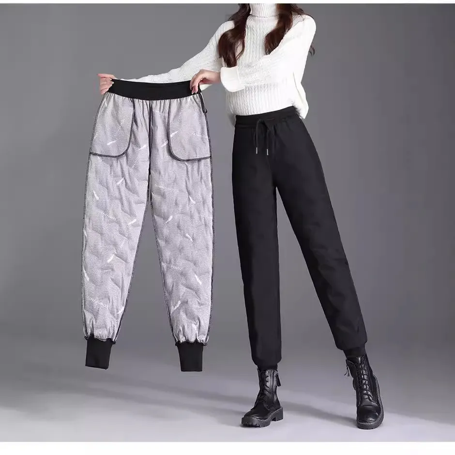 【90白鸭绒】束脚羽绒裤女款外穿加厚高腰防风保暖棉裤冬高腰显瘦