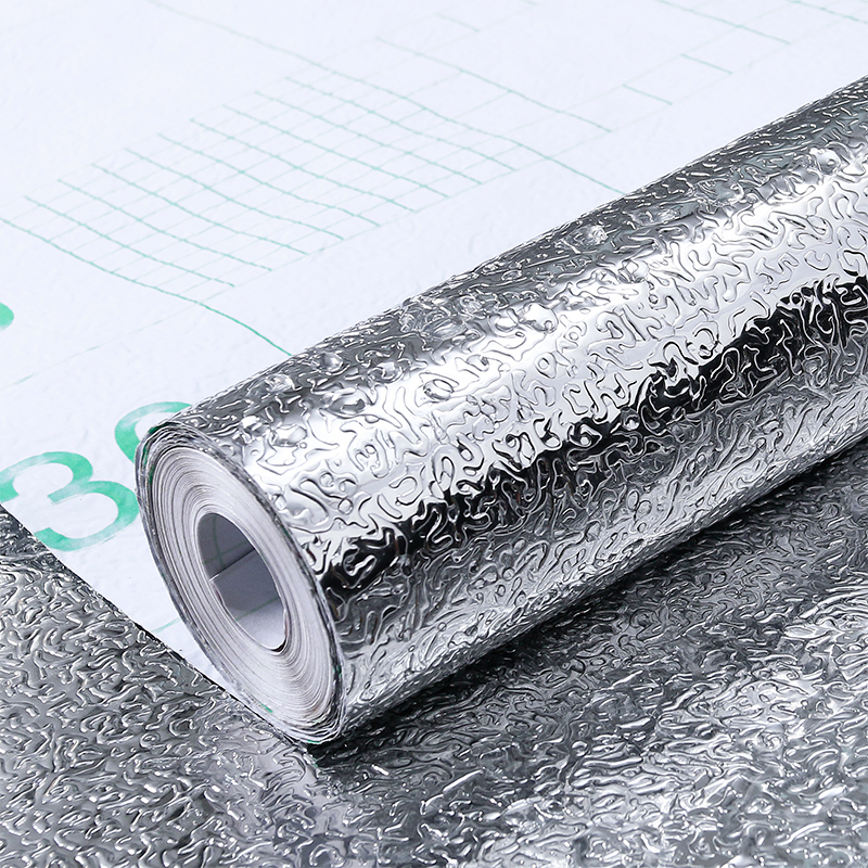 墙纸自粘防水防潮防霉墙贴锡箔纸瓷砖厨房防油贴纸柜子灶台用台面