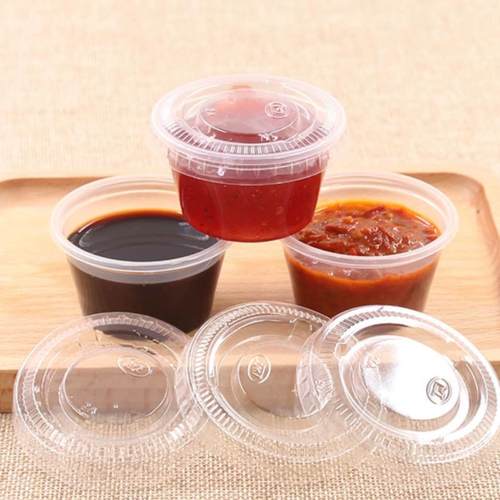 60ML带盖塑料杯外卖酱料杯果冻杯