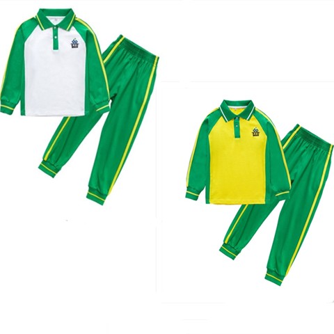 番禺校服 番禺区小学生男女秋装短袖上衣T恤长袖上衣长袖长裤套装