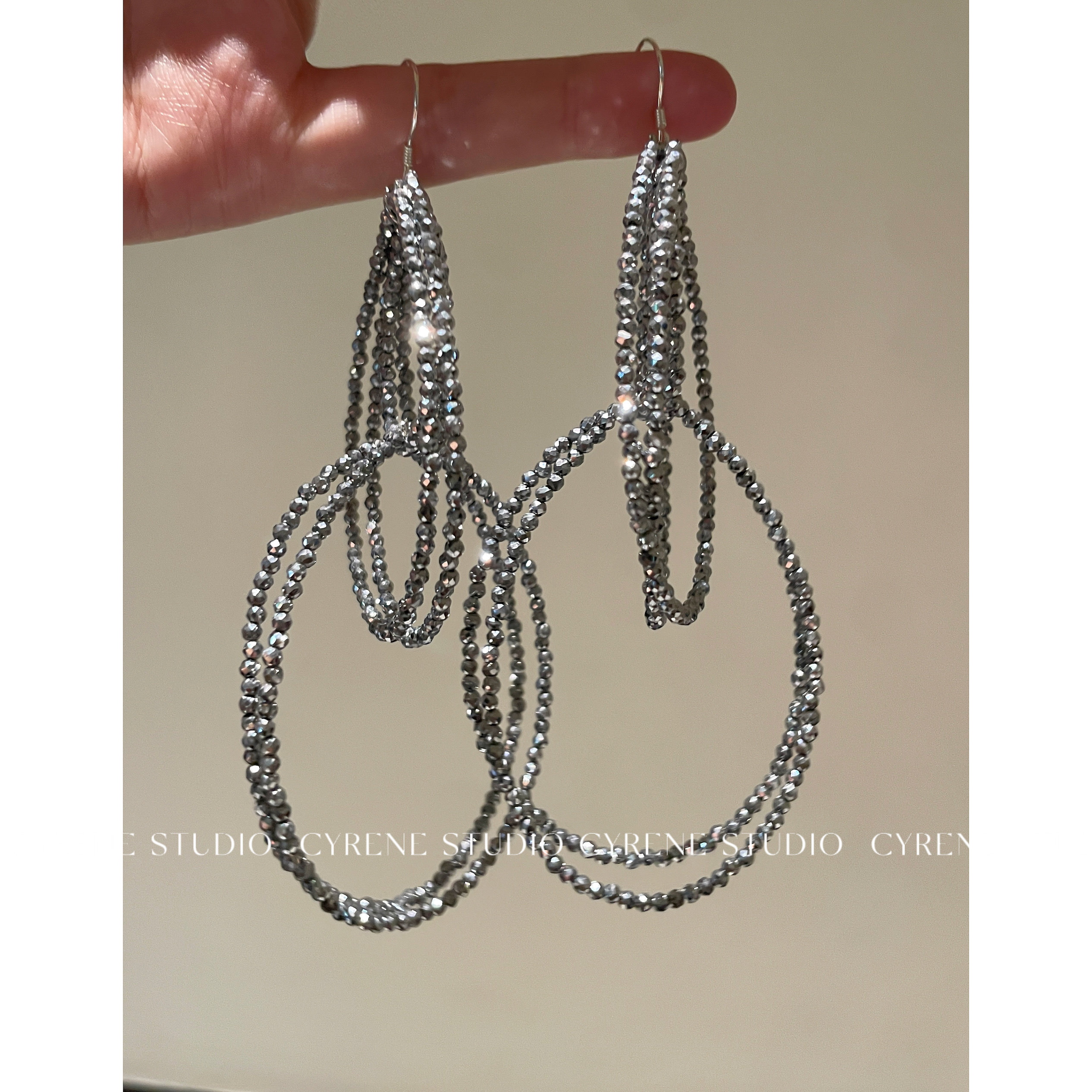 手工水滴高级感夸张耳环