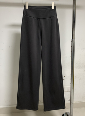 加绒【lu】实拍专柜正品2025高腰窄版显瘦遮肉直筒卫裤长裤运动女