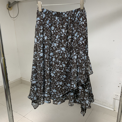 断码亏本卖，薄款清凉夏季碎花中长雪纺蛋糕高腰A字半身裙女