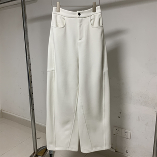 实拍2025冬季新款休闲宽松百搭阔腿显瘦香蕉弯刀束脚卫裤女