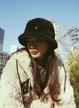 Kangol Faux Shearling Bucket袋鼠人造羊羔毛防晒保暖平顶渔夫帽