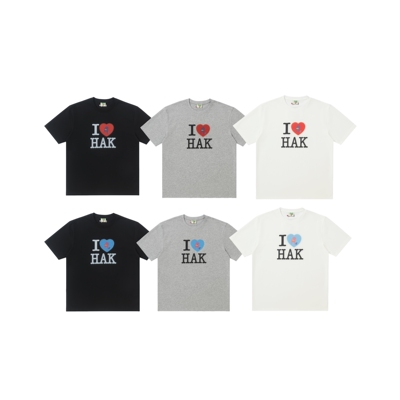 常规款爱心字母短袖不连帽圆领