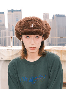 Kangol Faux Shearling Cap袋鼠仿羊毛绒毛翻盖包耳五片帽雷锋帽