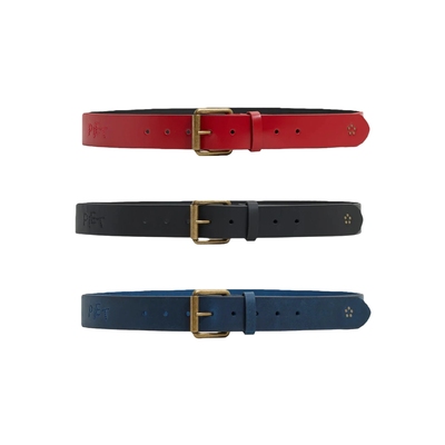 Piet自然男孩铆钉复古真皮腰带