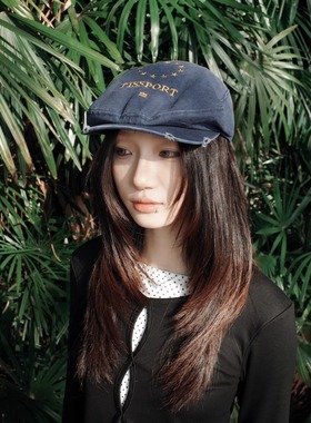 Pervert PissPort Newsboy Cap 纯棉水洗破坏恶搞护照平顶报童帽