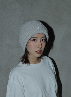 Kangol Merino Wool Rib Beanie袋鼠新款羊毛混纺男女针织帽冷帽