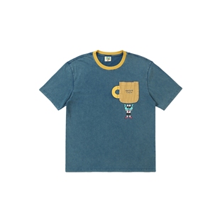 口袋贴布咖啡杯水洗联名短袖 Matata Tee 男女 Washed PuffFrog