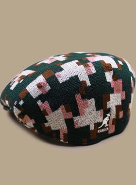 Kangol Pixelated Plaid 504袋鼠新款像素格子贝雷帽男女鸭舌帽