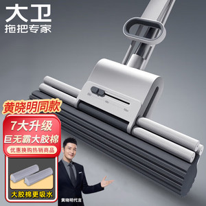 大卫拖把2023新款免手洗大号胶绵拖家用一拖吸水海棉地拖布挤水净