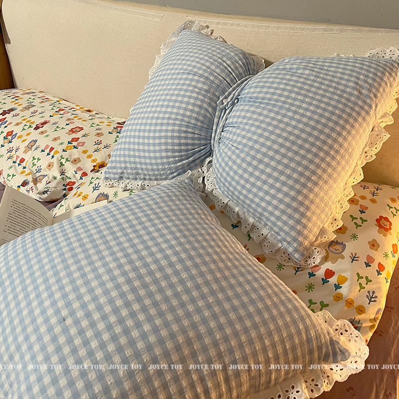 泡泡棉田园少女心可爱抱枕ins风蝴蝶结沙发靠背方形腰靠办公午睡