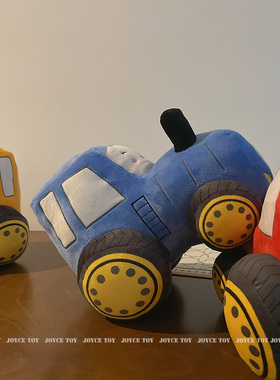 小拖拉机抱枕儿童睡觉抱安抚玩偶汽车公仔男孩毛绒玩具布娃娃生日