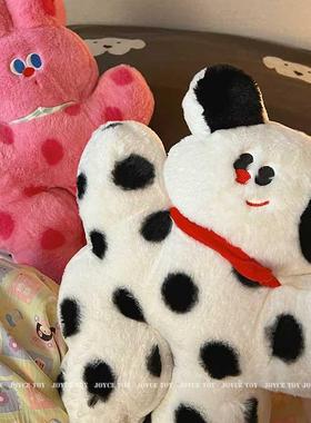 可爱多巴胺狗狗抱枕波点玩偶兔子娃娃猫咪毛绒玩具沙发靠背车内