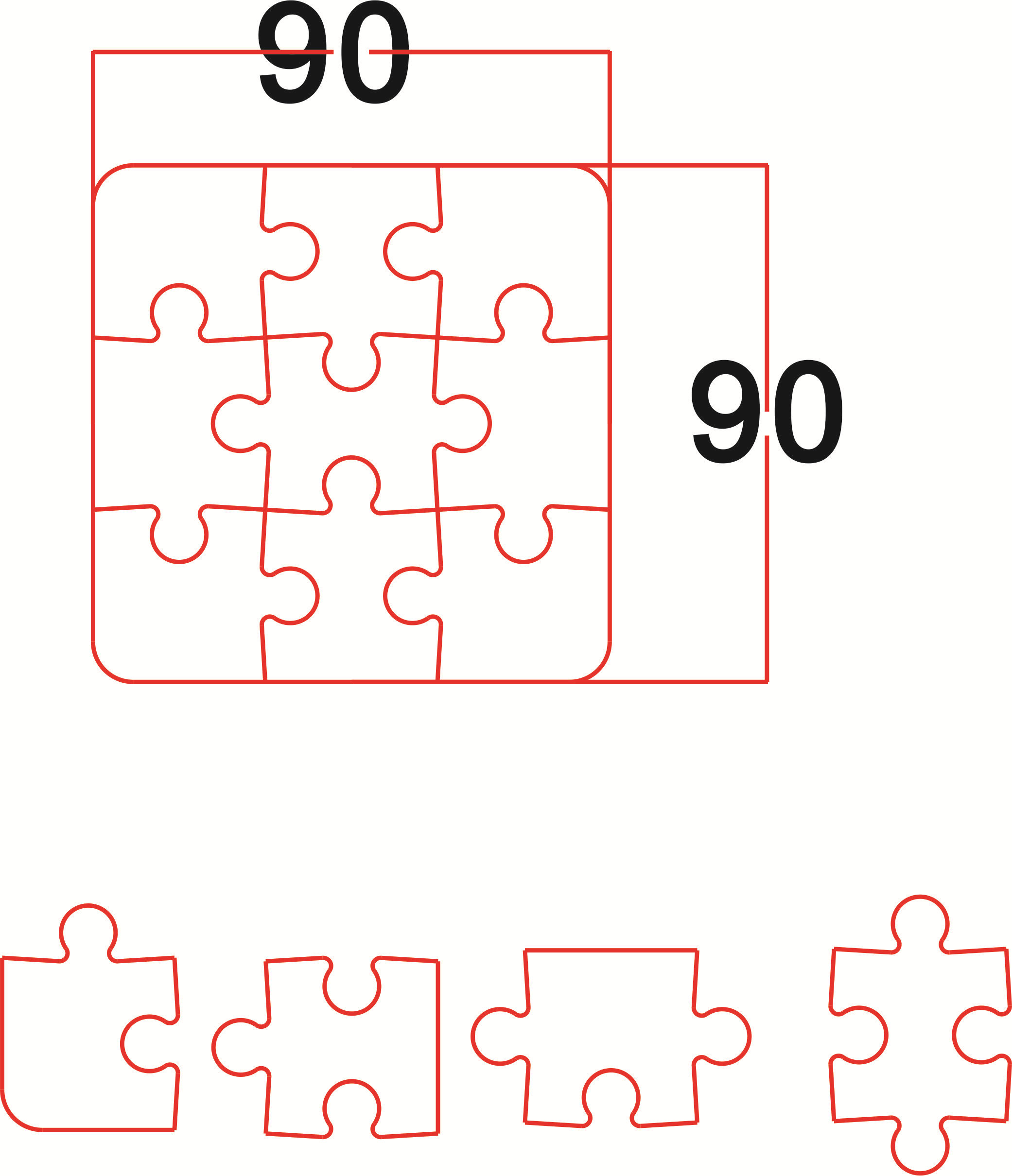 手工皮具刀模  下料刀模 无限拼图刀模a503