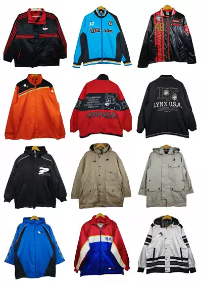 Vintage Retro Popular Sports Street Hip-Hop Color-Block Embroidered Baseball Jacket 66