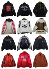 Vintage Collection Vintage Second-Hand Retro Fashion Sports Khaki Street Hip-Hop Color-Blocking Embroidered Jacket 16