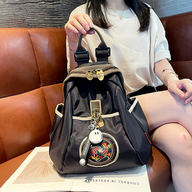 香港正品轻奢南韩丝印花双肩包