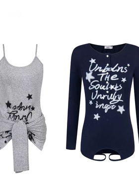 Lifenotes原创小众一式多穿吊带/长袖t恤 辣妹修身显瘦上衣